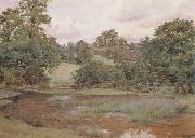 Wilmot Pilsbury,RWS Landscape in Leicestershire (mk46) oil painting on canvas